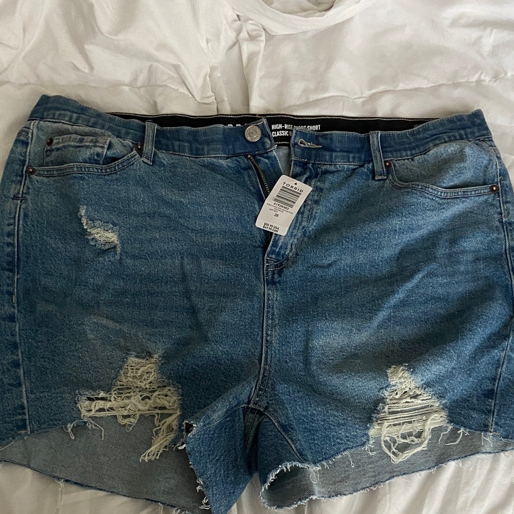 Torrid Distressed Blue Jean Shorts